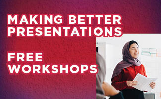 Improve your presentations. Free Workshops in October.